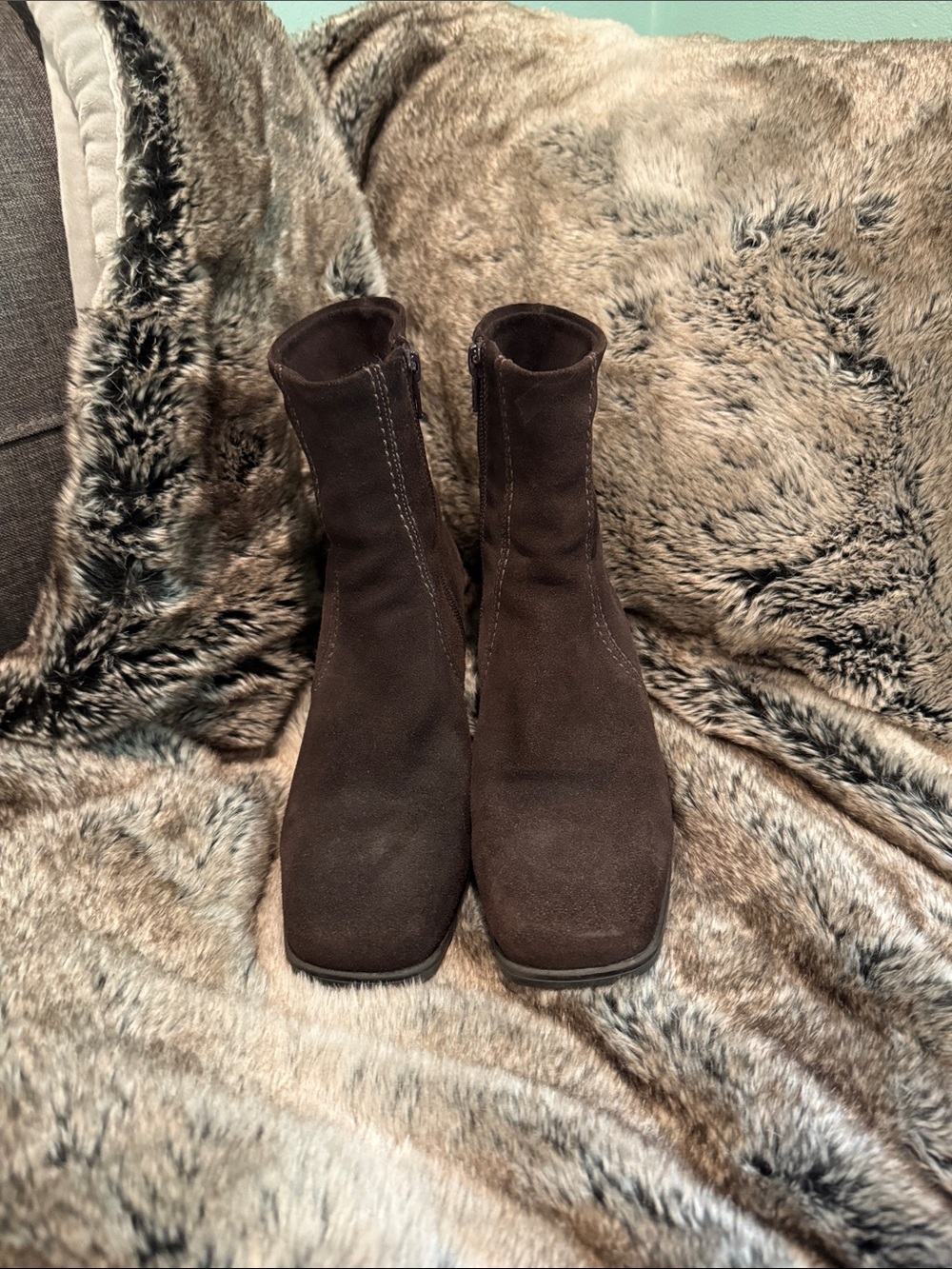 Brown Suede Ankle Boots